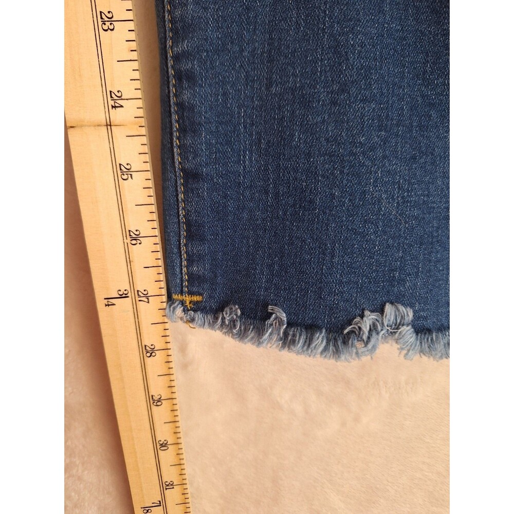 SLINK Curvy Fit Blue Jeans Womens Medium Wash Plus Size 24 Frayed 46x27 Ankle - Picture 8 of 14
